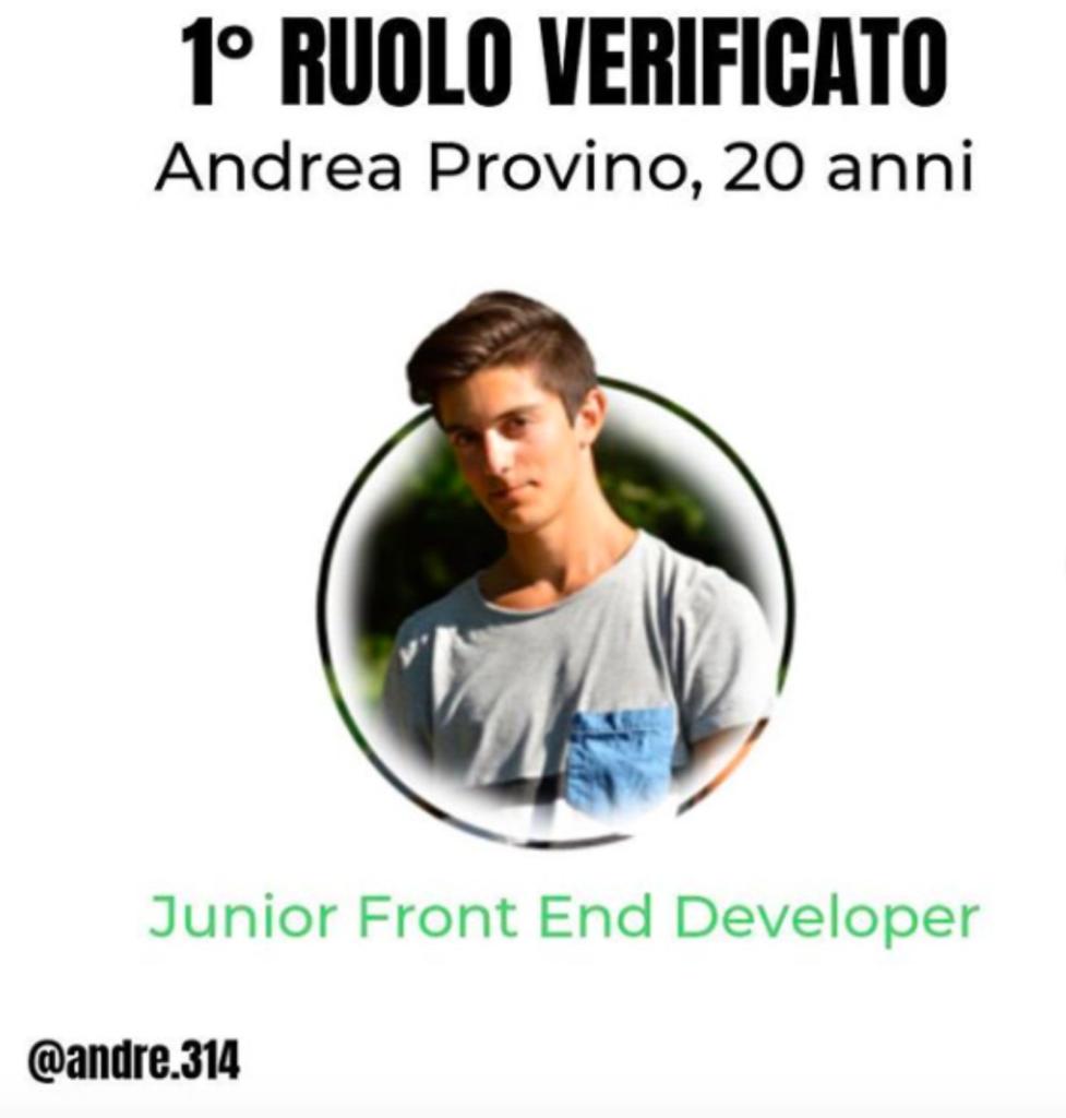 andrea provino primo ruolo verificato su start2impact