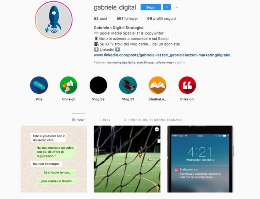 profilo Instagram Gabriele Lazzeri