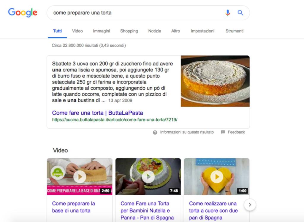 ricerca su google