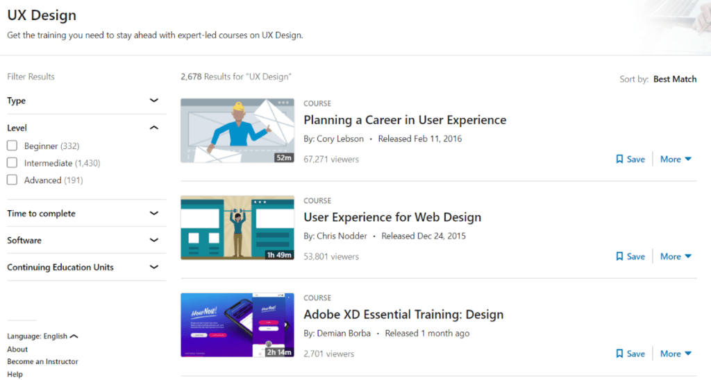 migliori corsi ux design linkedin learning