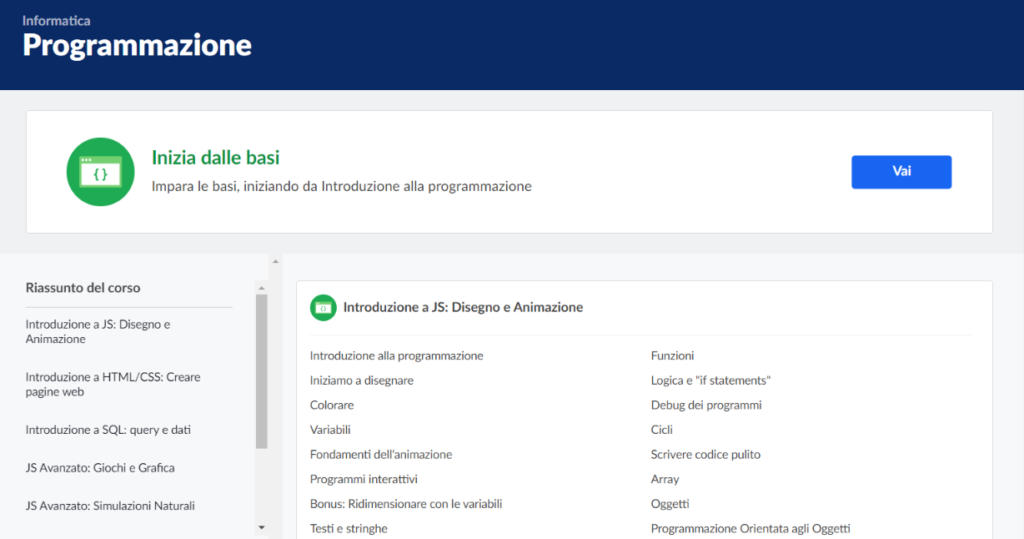 corsi programmazione online