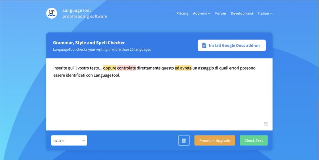 Language Tool è l'app per la produttività che ti permette di scrivere senza errori