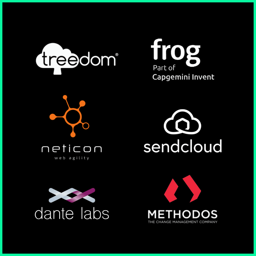 Aziende che hanno assunto nostri studenti in UX/UI Design: Treedom, frog part of Capgemini, Neticon, Sendcloud, Dante Labs, Methodos