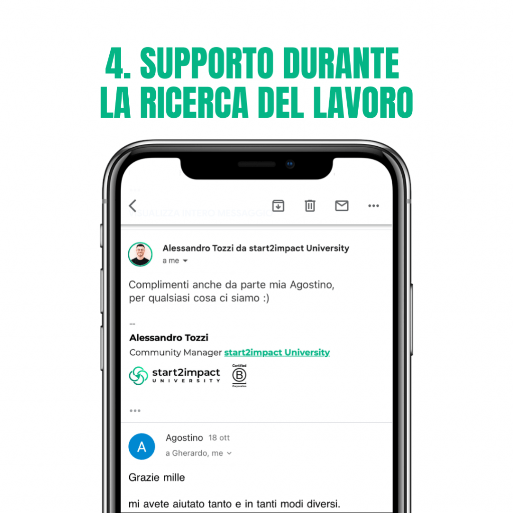 4. supporto durante la ricerca del lavoro